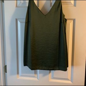 V-neck satin tank, size M Tall